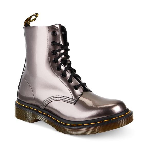 pewter dr martens boots